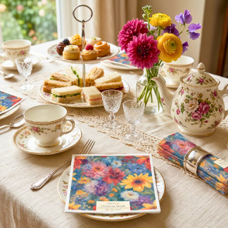 Artistic Blooms Vintage Floral Retirement Party Napkins