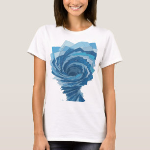 Artistic Blue BLUE TORNADO Artistic Motif T-Shirt
