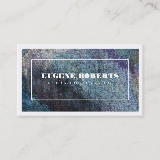 Artistic Blue / Border 2 Business Card (Front)