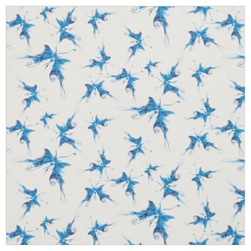 Artistic Blue Butterfly Fabric