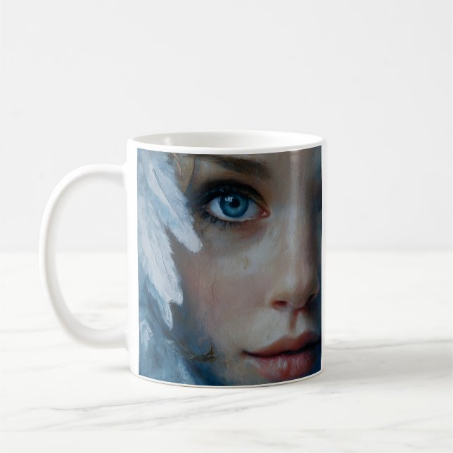 Artistic Blue Eye Portrait Coffee Mug (Left)