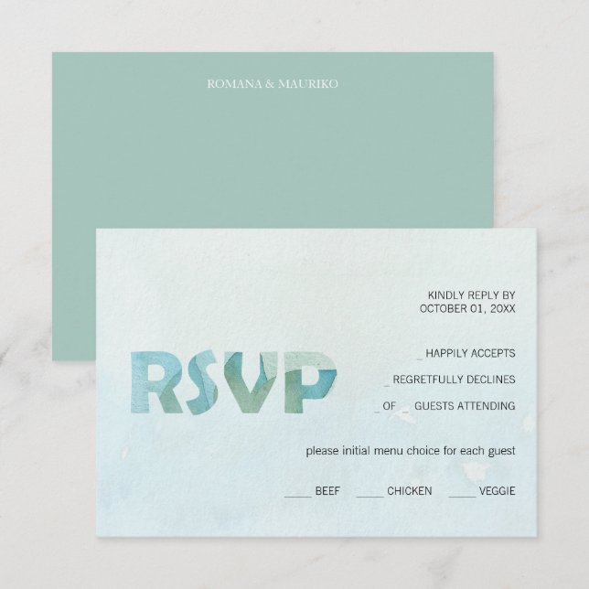 Artistic Blue Fall Watercolor Art RSVP Card (Front/Back)