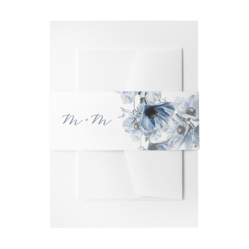 Artistic Blue Flowers | Wedding Invitation Belly Band