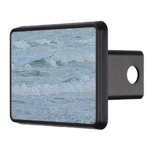 Artistic Blue Green Ocean Waves Art Print Hitch Cover