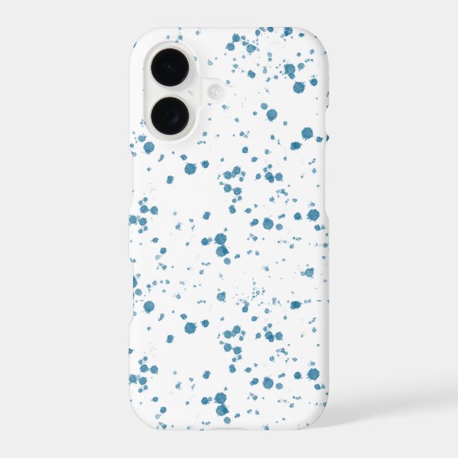 Artistic Blue Ink Splatter Abstract Minimalist Wat iPhone Case (Back)