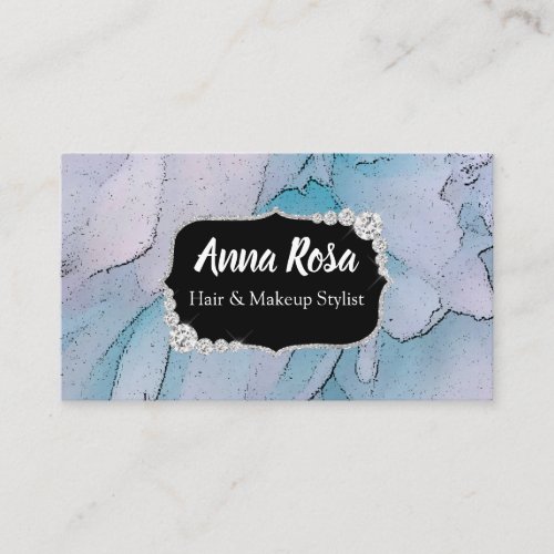 *~* Artistic Blue &amp; Pink  Bling Diamond Abstract Business Card