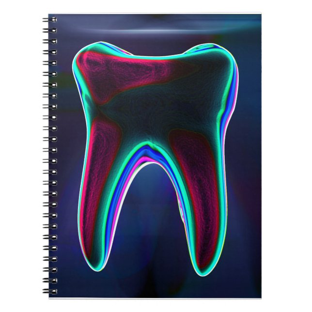 Artistic blue tooth stationery for orthodontists notebook (Front)