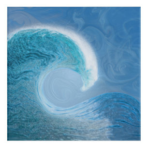 Artistic Blue Wave Acrylic Print