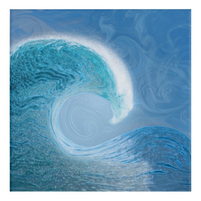 Artistic Blue Wave Acrylic Print (Front)