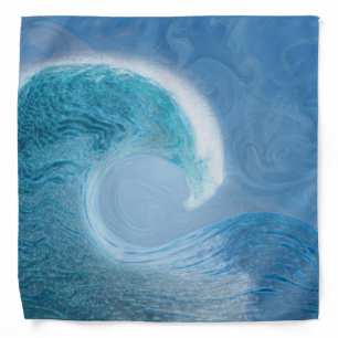 Artistic Blue Wave Bandana