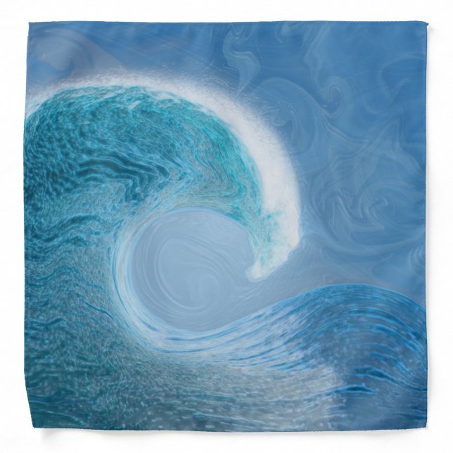 Artistic Blue Wave Bandana (Front)