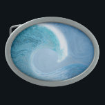 Artistic Blue Wave Belt Buckle<br><div class="desc">This modern artwork captures the mesmerizing beauty of a blue wave, with swirling, glass-like waters that shimmer in shades of deep ocean blue, soft turquoise, and foamy white. The rippling colors create a captivating sense of depth and movement, pulling you into the dynamic energy of the sea. The single perfect...</div>