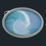 Artistic Blue Wave Belt Buckle<br><div class="desc">This modern artwork captures the mesmerizing beauty of a blue wave, with swirling, glass-like waters that shimmer in shades of deep ocean blue, soft turquoise, and foamy white. The rippling colors create a captivating sense of depth and movement, pulling you into the dynamic energy of the sea. The single perfect...</div>