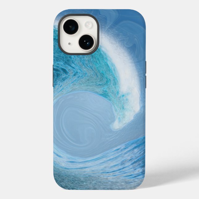 Artistic Blue Wave Case-Mate iPhone Case (Back)