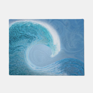 Artistic Blue Wave Doormat