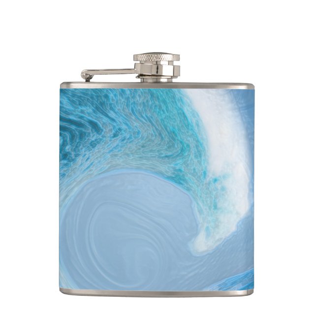 Artistic Blue Wave Flask (Front)