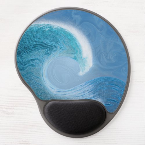 Artistic Blue Wave Gel Mouse Pad