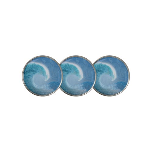 Artistic Blue Wave Golf Ball Marker