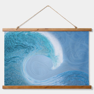 Artistic Blue Wave Hanging Tapestry