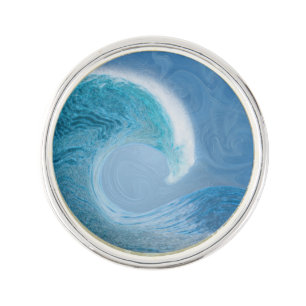 Artistic Blue Wave Lapel Pin