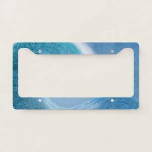Artistic Blue Wave License Plate Frame