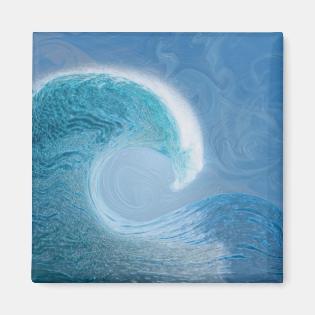 Artistic Blue Wave Magnet (Front)