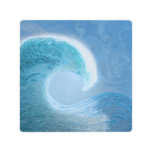 Artistic Blue Wave Metal Print (Front)
