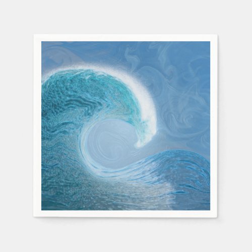 Artistic Blue Wave Napkins