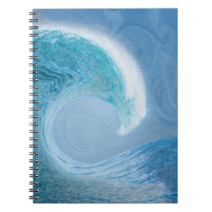 Artistic Blue Wave Notebook