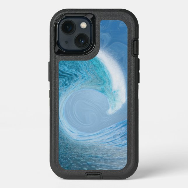 Artistic Blue Wave Otterbox iPhone Case (Back)