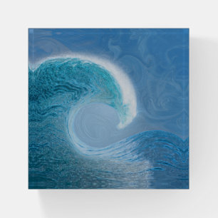 Artistic Blue Wave Paperweight
