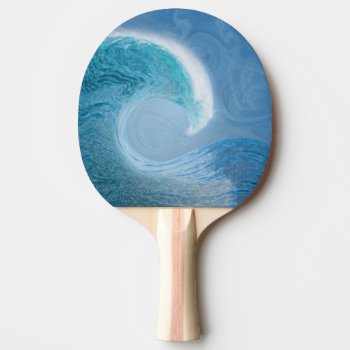 Artistic Blue Wave Ping Pong Paddle by CandiCreations at Zazzle