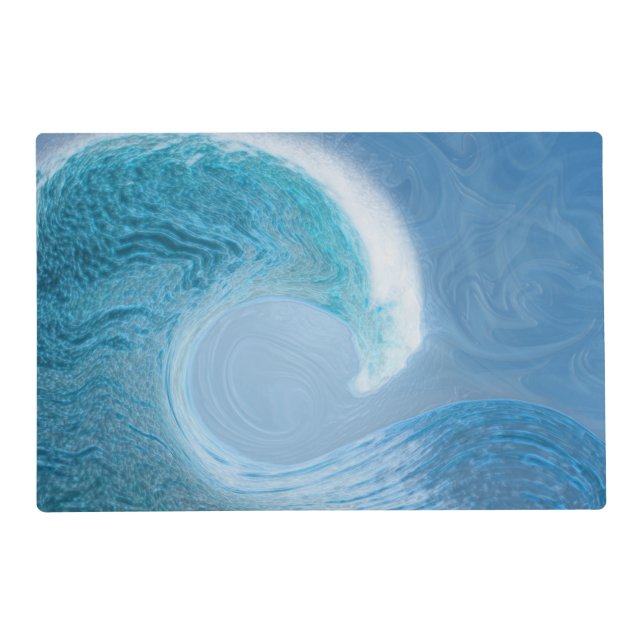 Artistic Blue Wave Placemat (Front)