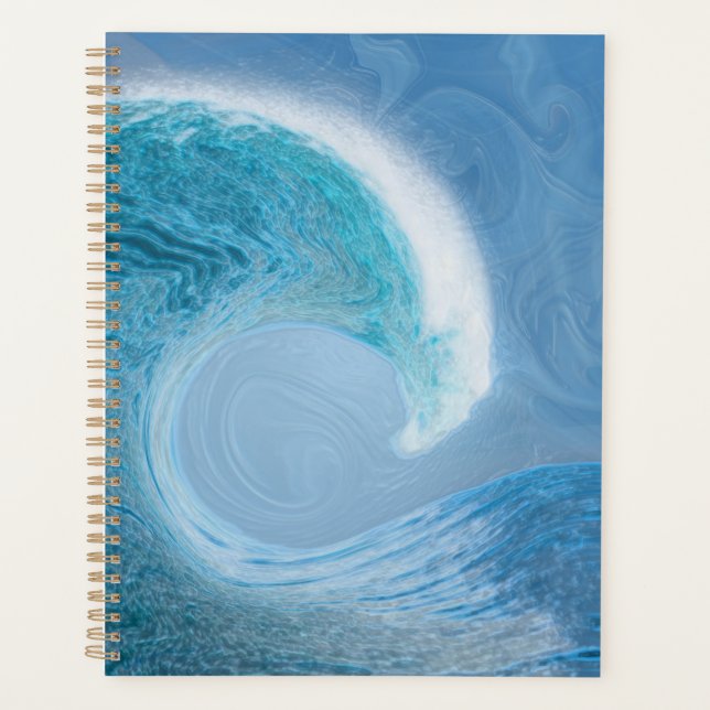 Artistic Blue Wave Planner (Front)