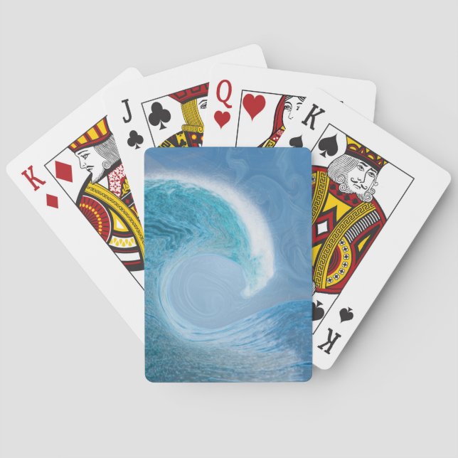 Artistic Blue Wave Poker Cards (Back)