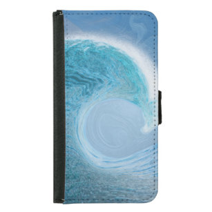 Artistic Blue Wave Samsung Galaxy S5 Wallet Case