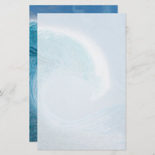 Artistic Blue Wave Stationery