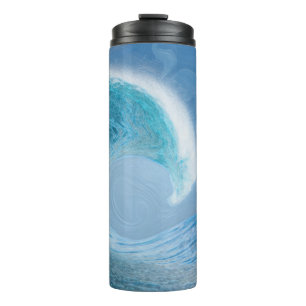 Artistic Blue Wave Thermal Tumbler