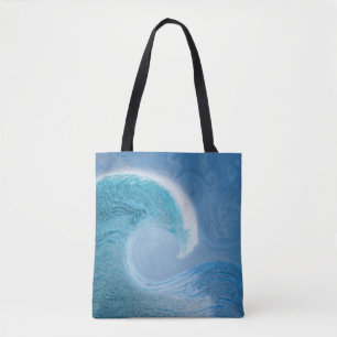 Artistic Blue Wave Tote Bag