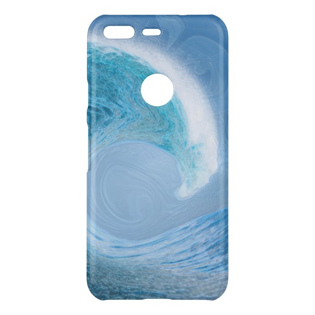 Artistic Blue Wave Uncommon Google Pixel Case (Back)