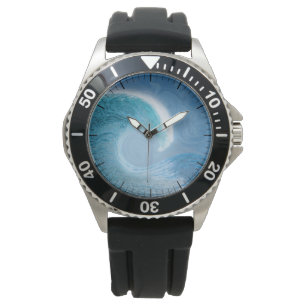 Artistic Blue Wave Watch