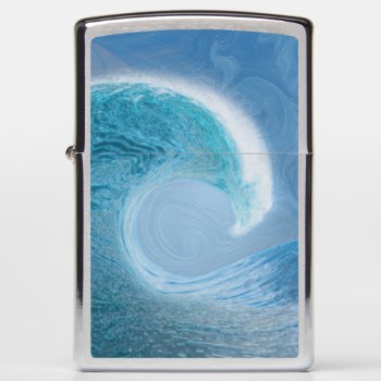 Artistic Blue Wave Zippo Lighter by CandiCreations at Zazzle
