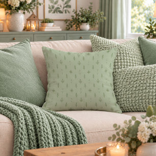 Artistic Boho Botanicals Dusty Green Decor Pillow