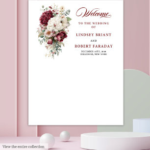 Artistic Boho Burgundy White Wedding Photo Prop Tapestry