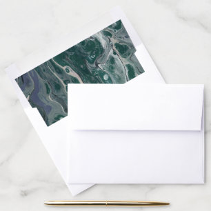 Artistic Boho Green Marble Envelope Liner