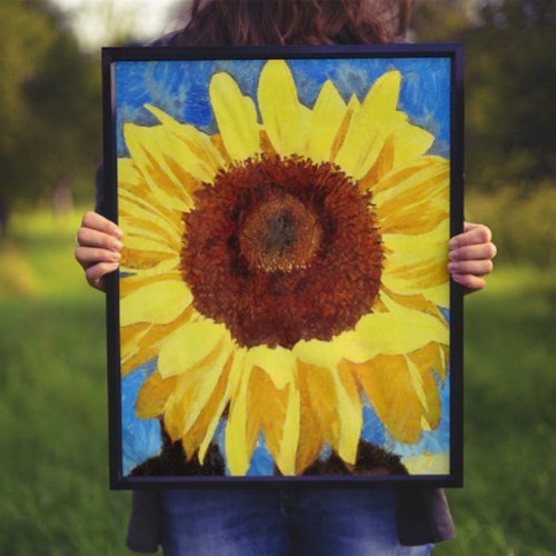Artistic Bold and Bright Sunflower  Gallery Wrap