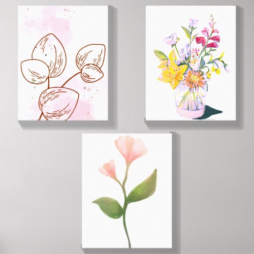 Artistic Botanical & Floral Gallery Wall Set Canvas Photo Tile