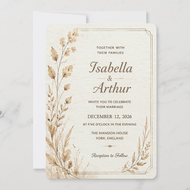 Artistic Botanical Wedding Invite (Front)