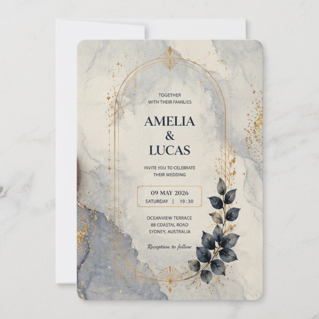 Artistic Botanical Wedding Invite (Front)