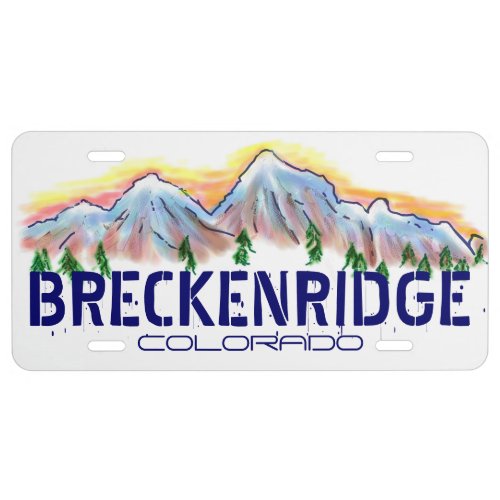 Artistic Breckenridge Colorado license plate cover